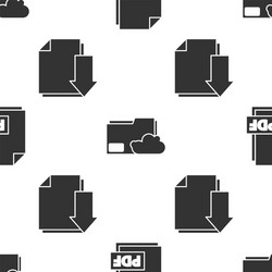 set pdf file document cloud storage text vector image