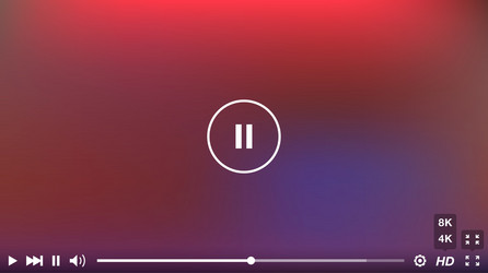 video player window with menu and buttons panel vector image