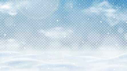 Winter landscape isolated on checkered background vector