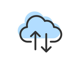 cloud storage and data transfer icon computing vector image