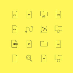 files and folders linear icon set simple outline vector image