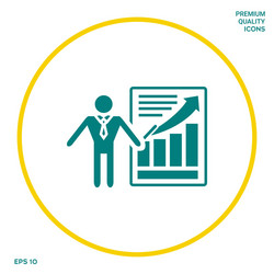 presentation sign icon man standing with pointer vector image