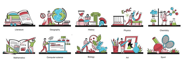 Word design for school subject mathematics Vector Image