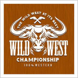 Wild West Rodeo Championship Badge Vector Image