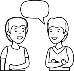 Young couple men talking characters Royalty Free Vector Young couple men talking characters Royalty Free Vector
