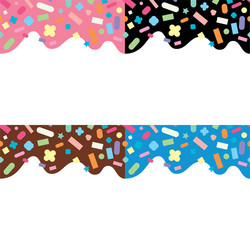 collection of seamless patterns donut cream vector image