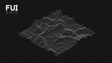fui gui 3d landscape scan grid abstract vector image