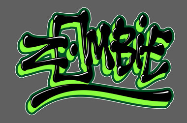 graffiti glossy zombie word in style vector