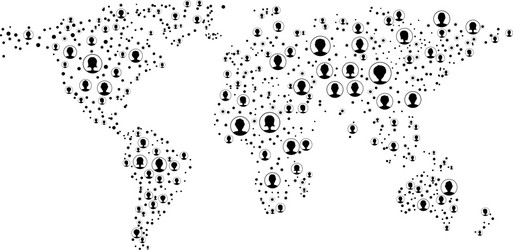 Global network mesh earth map vector