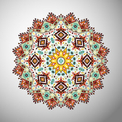 ornamental round colorful geometric pattern vector