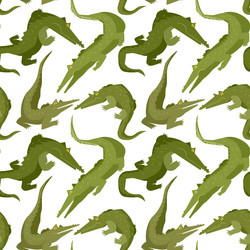 seamless endless pattern with menacing alligators vector image