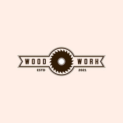 Woodwork logo design template Royalty Free Vector Image