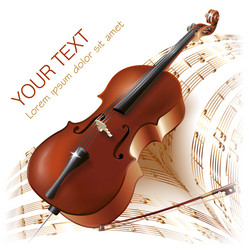 Classical violin on musical notes background Vector Image