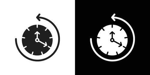 counterclockwise rotation icon flat set outline vector image