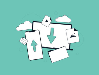 data migration and transfer in cloud computing vector image