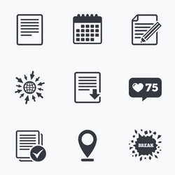 document icons download file and checkbox vector image