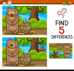 Find Differences Sample Find differences educational task Royalty Free Vector Image