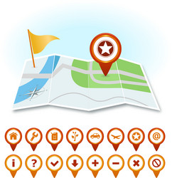 GPS Map with Location Markers vector image
