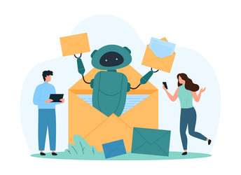 mailbox management using ai antispam filter tiny vector image