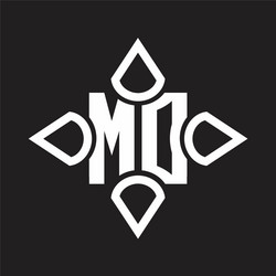 Md logo monogram circle with piece ribbon style Vector Image