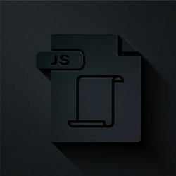 paper cut js file document download button vector image