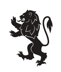 royal heraldic lion black silhouette of majestic Vector Image