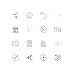 Web applications linear thin icons set outlined vector