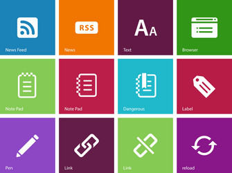 blogger icons on color background vector image