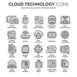 Cloud Computing Icons - Data & Security vector image