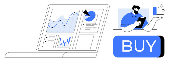 digital marketing strategy analyzing data vector image