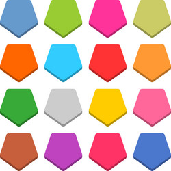 flat blank web icon color pentagon button vector image