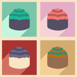 flat with shadow concept and mobile application vector image