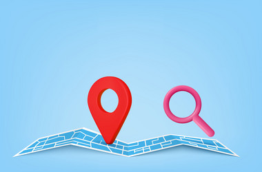 Pin pointer and map location search gps vector