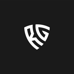 Rg monogram logo with shield shape design template