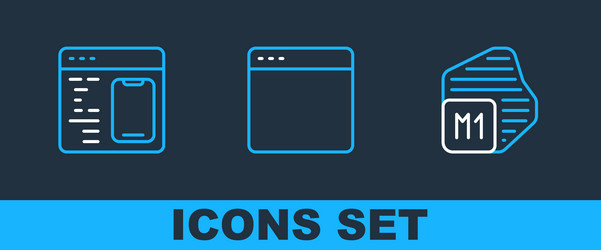 set line processor software and browser window vector image