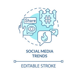 Social media trends turquoise concept icon vector