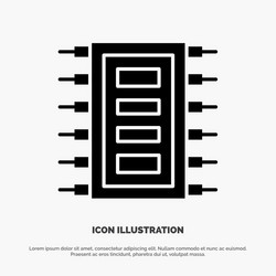 tech hardware chip computer connect solid glyph vector image