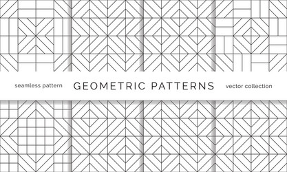 Abstract geometric seamless patterns vector