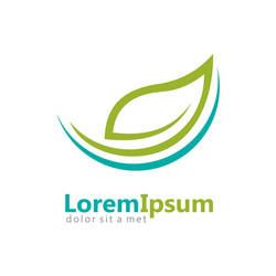 Green leaf eco environment logo Royalty Free Vector Image