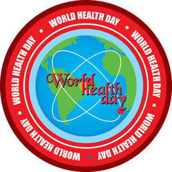 isolated label with text and elements for world vector image