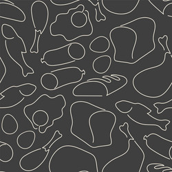 Seamless pattern made on continuous line food vector