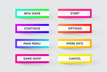set of modern gradient app or game buttons trendy vector image