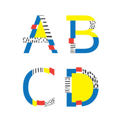 set with geometric style letters sequence vector image