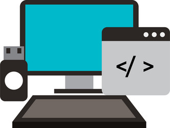 computer ubs coding web development vector image