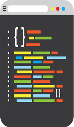 programming code on a browser window vector image