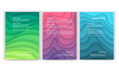 set banners a4 format with 3d abstract vector image