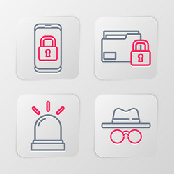 set line incognito mode motion sensor folder vector image
