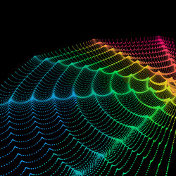 wavy grid background 3d abstract vector image