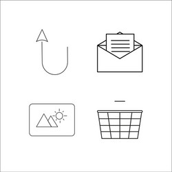 web simple linear icon setsimple outline icons vector image