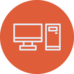 desktop computer line circle style icon design vector image